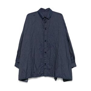 DANIELA GREGIS Oversized Crinkled Cotton Shirt Women BLUE Shirts